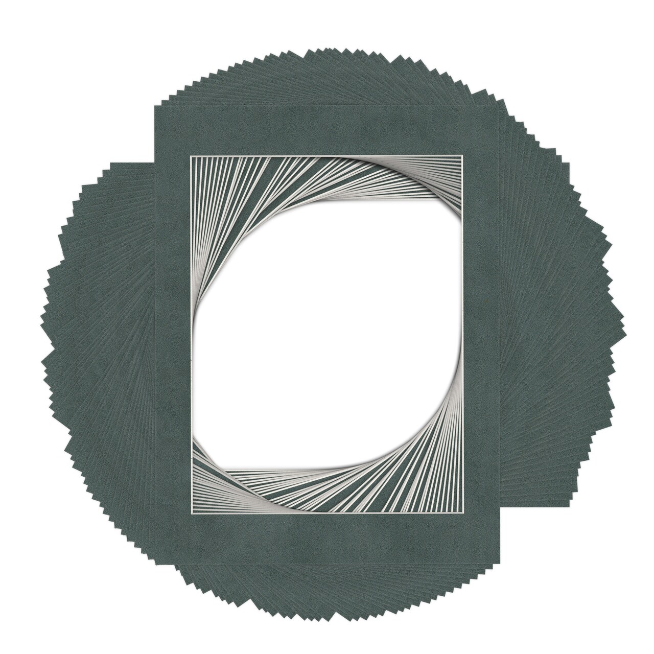 Dark Grey Suede Mat Board for 12x16 Frames - Fits 10x13 Photos